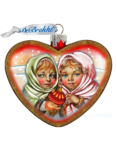 G.DeBrekht Remembering Friends Hart Glass Ornament