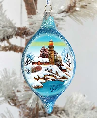 G.DeBrekht Lighthouse Glass Ornament Holiday Splendor