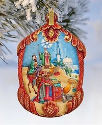G.DeBrekht Hand Painted Three Kings Scenic Ornament