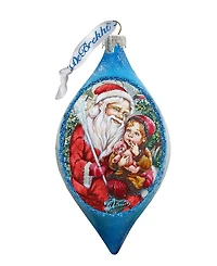 G.DeBrekht Teddy Bear Santa Drop Glass Ornament