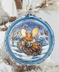 G.DeBrekht Fairy Girl Red Ball Hand Painted Glass Ornament