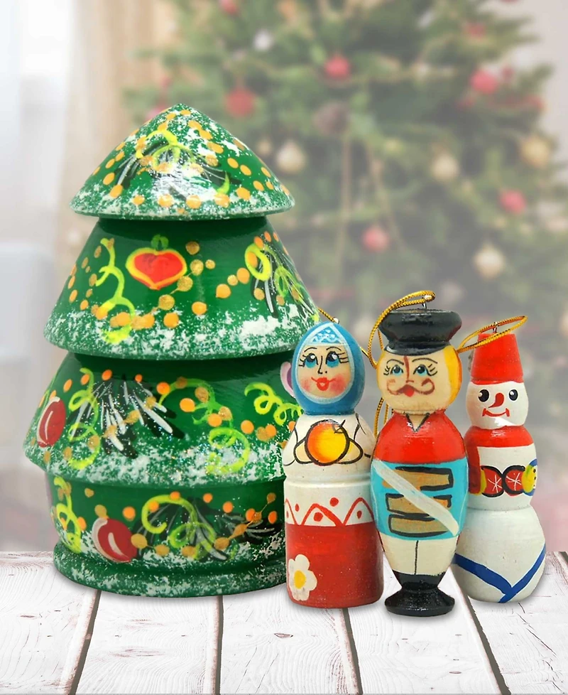 G.DeBrekht Christmas Tree 5-Piece Ornament Doll Set