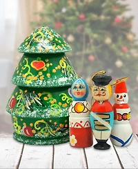 G.DeBrekht Christmas Tree 5-Piece Ornament Doll Set