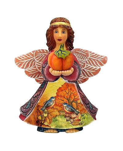 G.DeBrekht Autumn Angel with Pumpkin Handcrafted Christmas Figurine