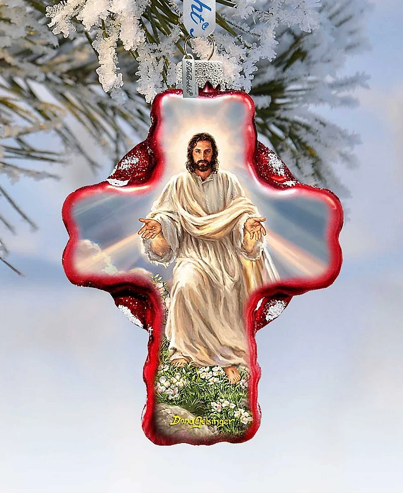 G.DeBrekht Jesus Resurrections Icon Cross Holiday Ornament