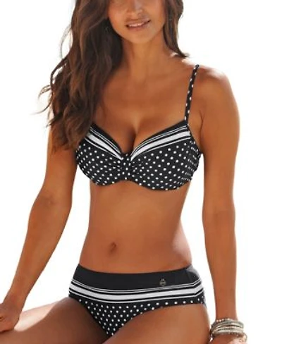 Dotted Bikini Top Solid Bottom
