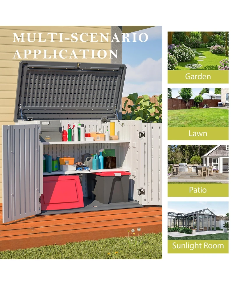 sumyeg 28 Cu. Ft. Lockable Outdoor Storage Cabinet Shed with Removable Shelf