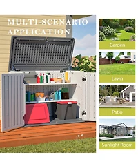 sumyeg 28 Cu. Ft. Lockable Outdoor Storage Cabinet Shed with Removable Shelf