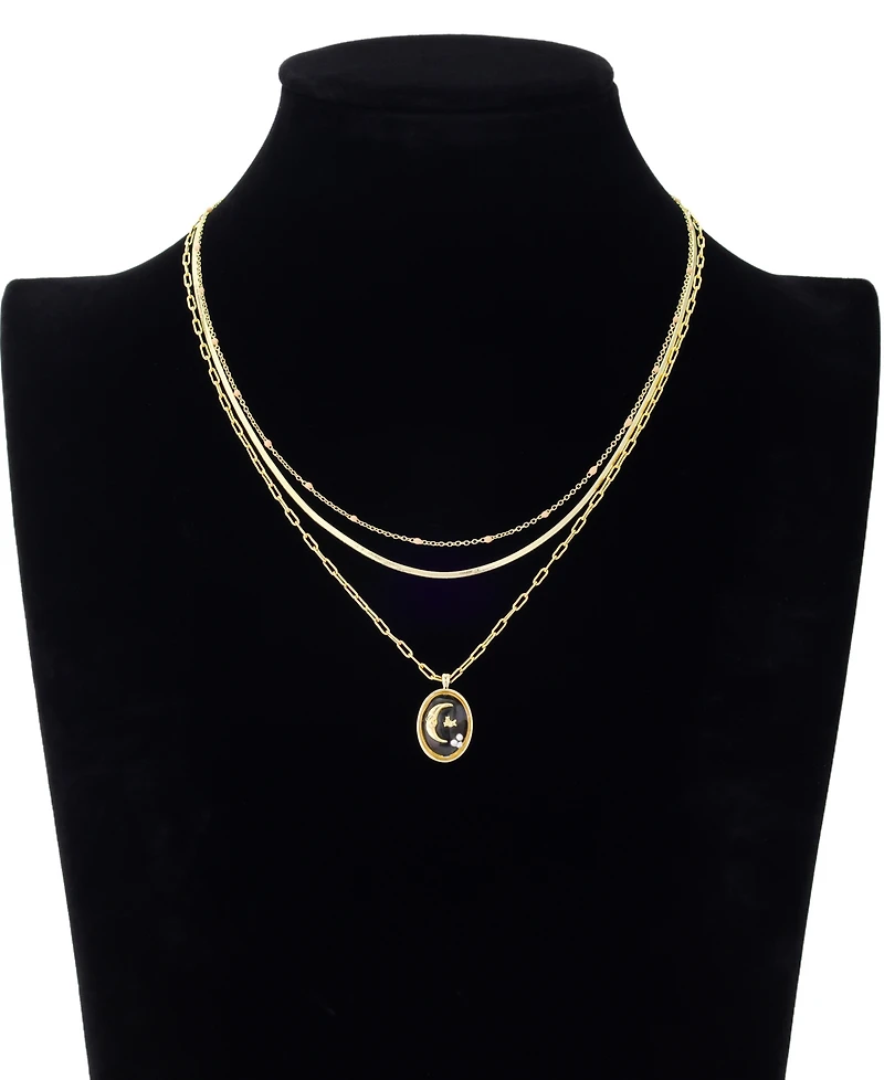 Unwritten Celestial Moon Trio Necklace Set