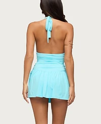 Edikted Women's Caterina Ruched Halter Neck Romper