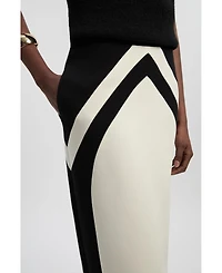 Karen Millen Women's Colour Block Pencil Midi Skirt