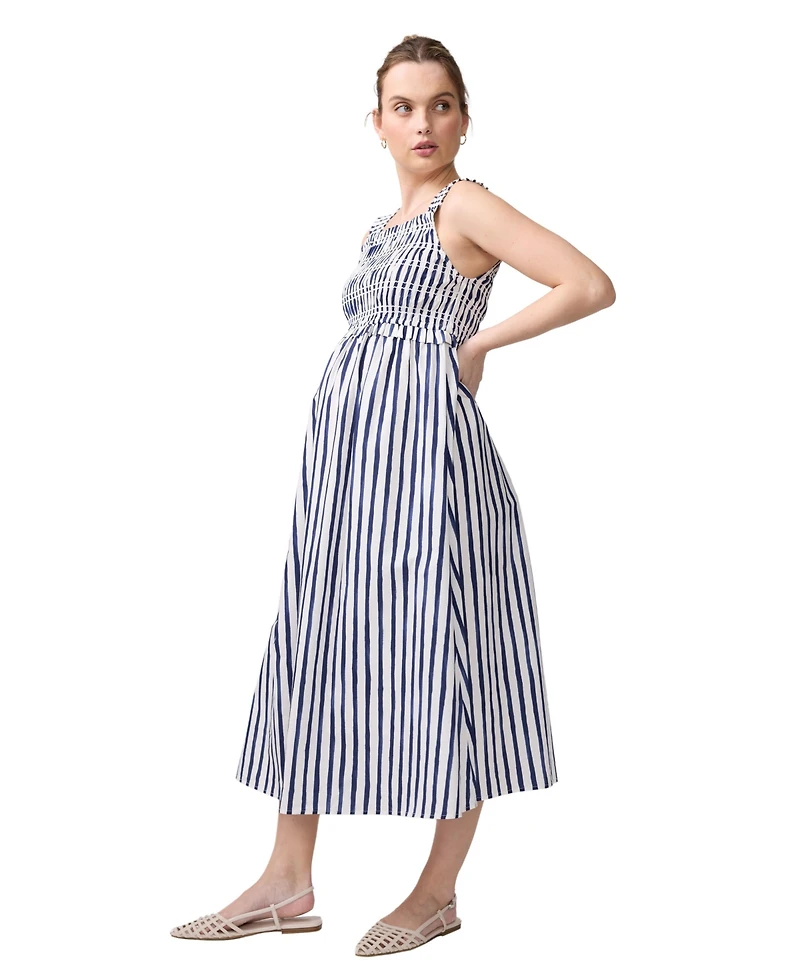 Ingrid + Isabel Maternity Square Neck Smocked Maxi Dress