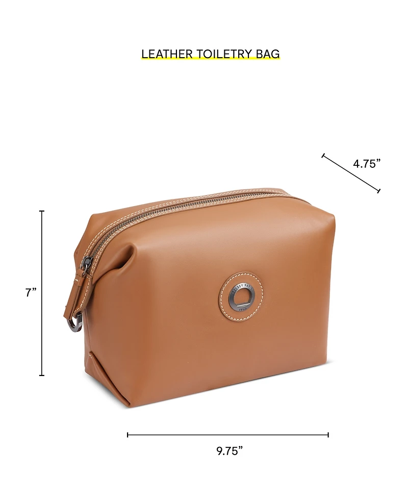 Delsey Paris Chatelet Leather 9.75" Toiletry Bag