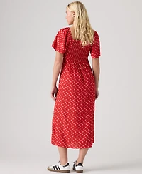 Levi's Premium Women's Amara Column Flutter-Sleeve Midi Dress