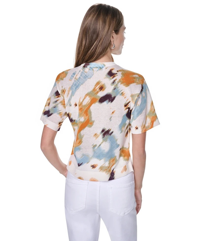 Dkny Women's Printed Short-Sleeve Sweater
