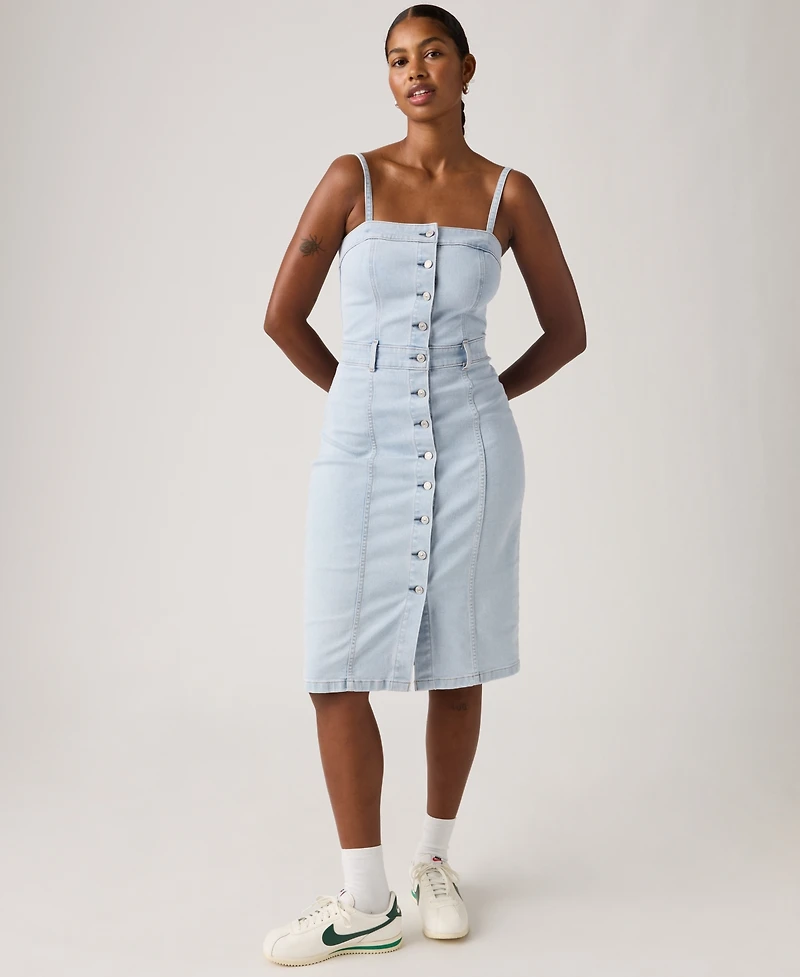 Levi's Women's Denim Bustier Button-Front Dress