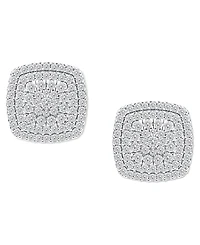 Diamond Square Cluster Stud Earrings (1/2 ct. t.w.) in Sterling Silver