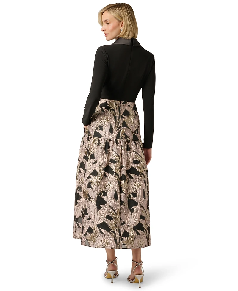 Adrianna Papell Women's V-Neck Midi Dress