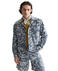 Scotch & Soda Men's Delfts Blauw Jacquard Trucker Jacket