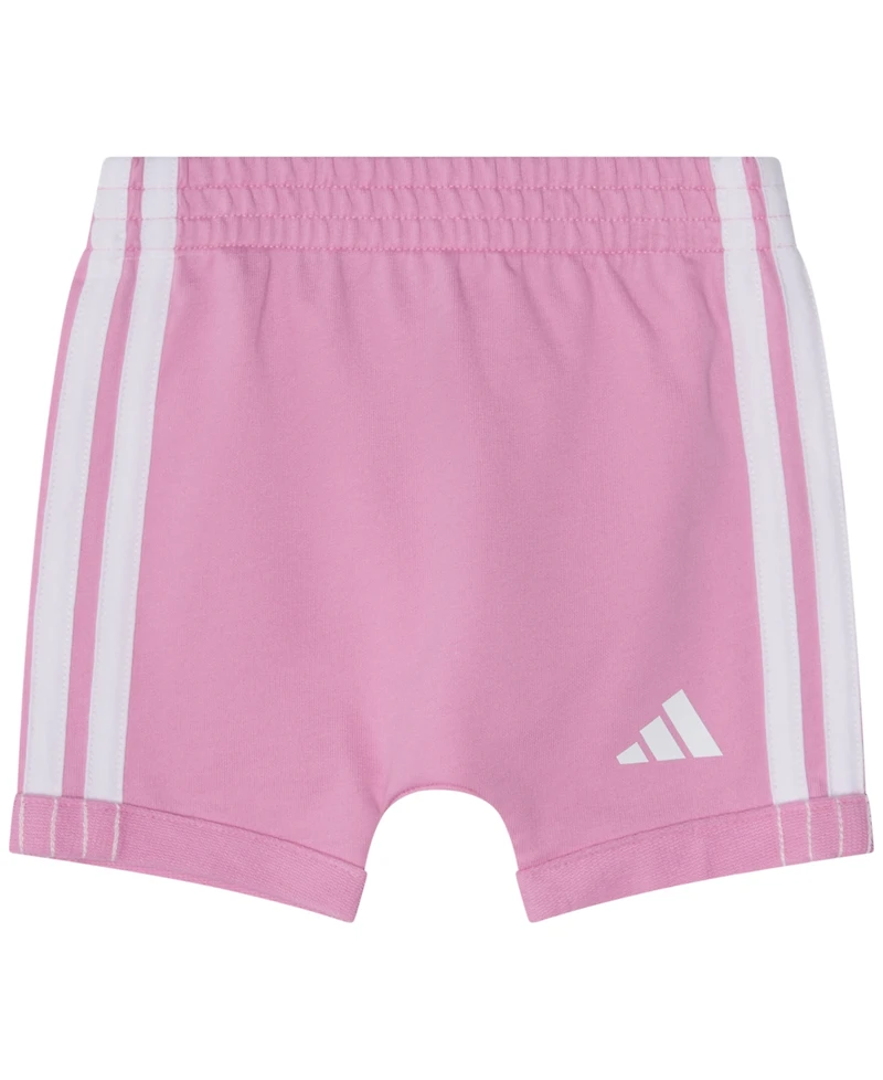 adidas Baby Girls' Short-Sleeve Bodysuit and Shorts, 2-Piece Set