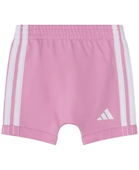 adidas Baby Girls' Short-Sleeve Bodysuit and Shorts, 2-Piece Set