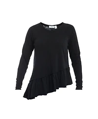 Wilt Clothing Women's Raglan Long Sleeve Asymmetric Peplum