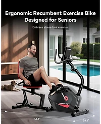 Harison Recumbent Exercise Bike for Home, 400 lbs Capacity, Magnetic with Lcd Monitor (Hrm-B12)
