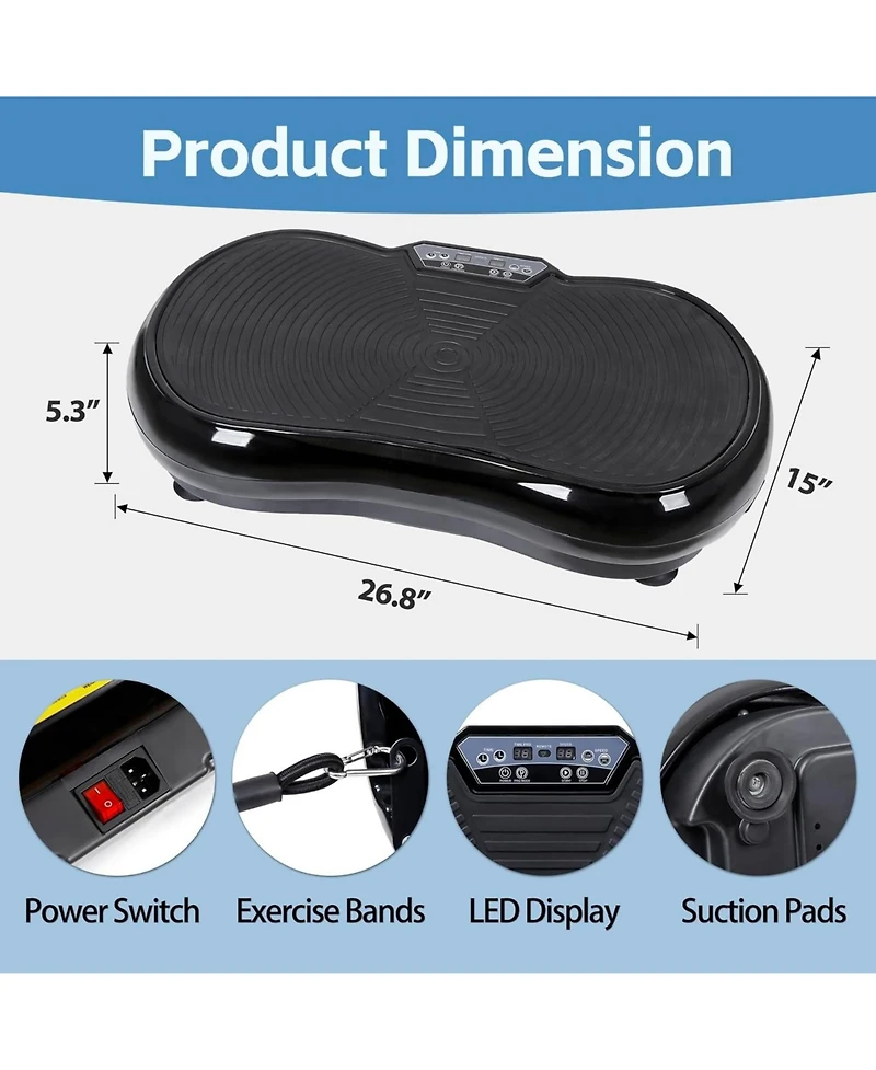Zeny Vibration Plate Exercise Machine, Whole Body Workout Vibration Fitness Platform for Weight Loss, Toning Wellness, Home Gym Equipment