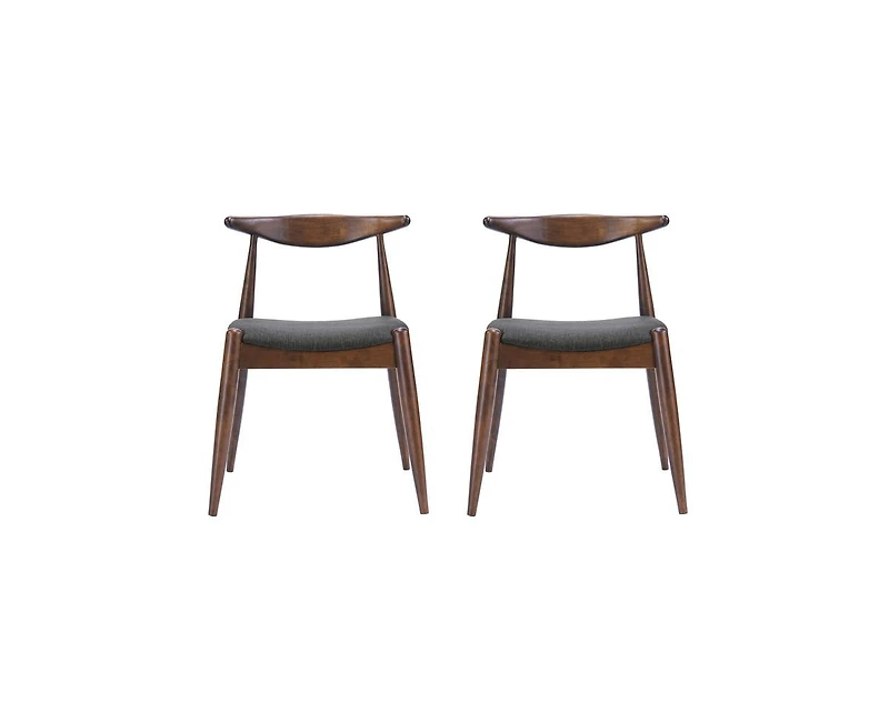 sumyeg Rubberwood Dining Chairs with Ergonomic Backrest and Cushioned Seat Set of 2