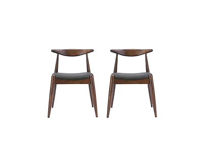 sumyeg Rubberwood Dining Chairs with Ergonomic Backrest and Cushioned Seat Set of 2