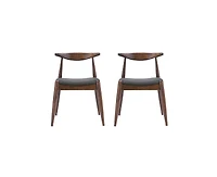 sumyeg Rubberwood Dining Chairs with Ergonomic Backrest and Cushioned Seat Set of 2