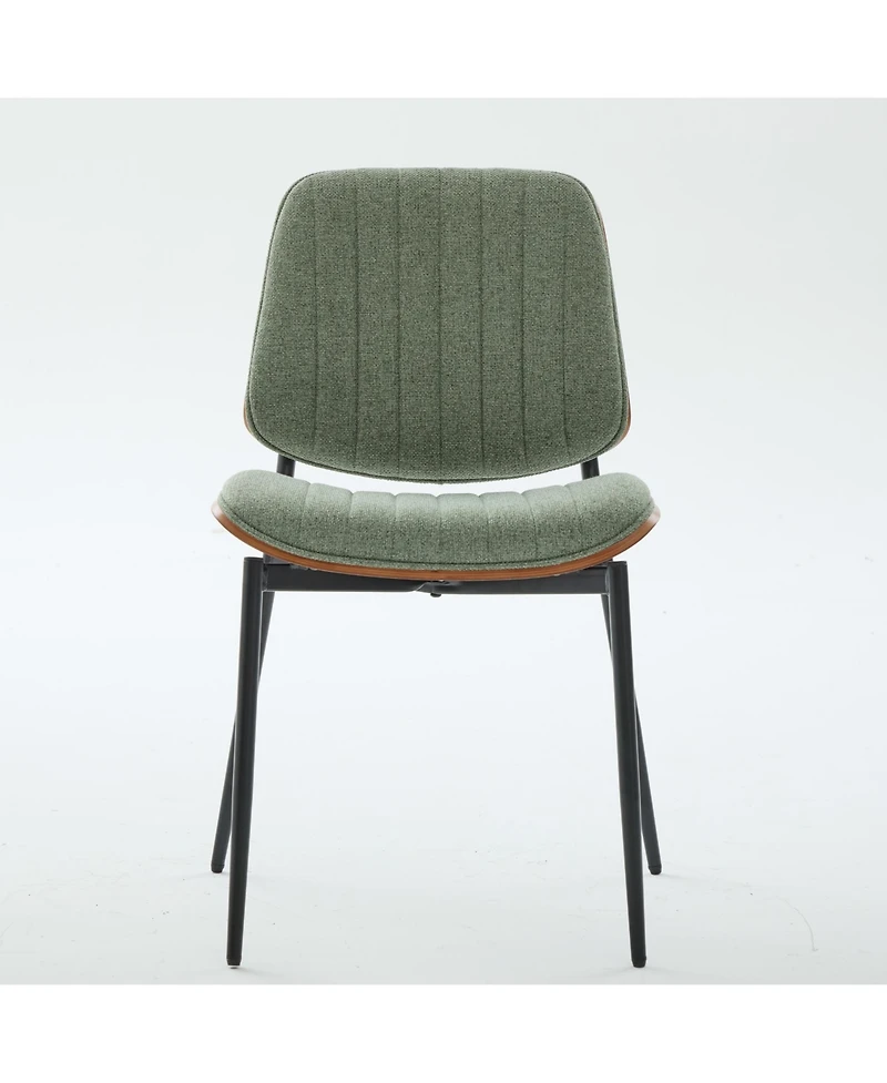 sumyeg Mid Century Modern Dining Chairs with Upholstered Seat Bentwood Back and Metal Legs Set of 2