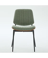 sumyeg Mid Century Modern Dining Chairs with Upholstered Seat Bentwood Back and Metal Legs Set of 2