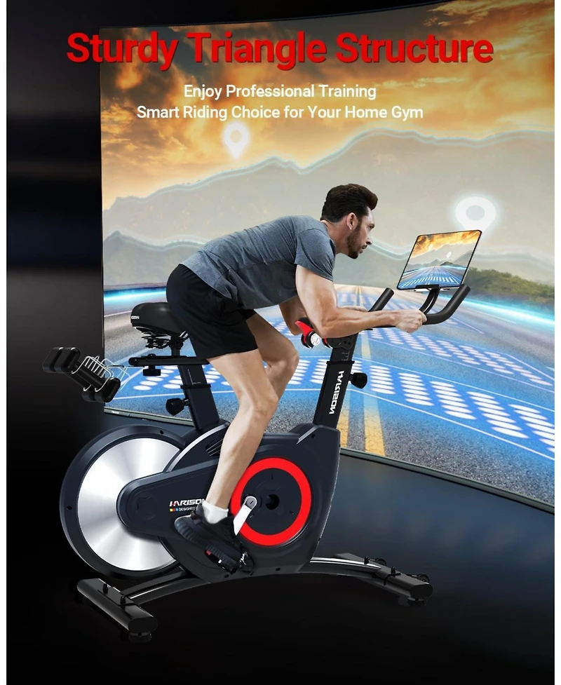 Harison Semi-Commercial Exercise Bike, 400 lbs Capacity, Magnetic with Bluetooth (Hrm-X8)
