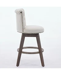 sumyeg 26 Inch Counter Height Swivel Bar Stools with Tufted Back and Upholstered Seat Set of 2