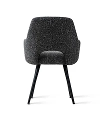 Maison Boucle Set of 2 Upholstered Arm Dining Chairs, Metal Legs, Modern Kitchen