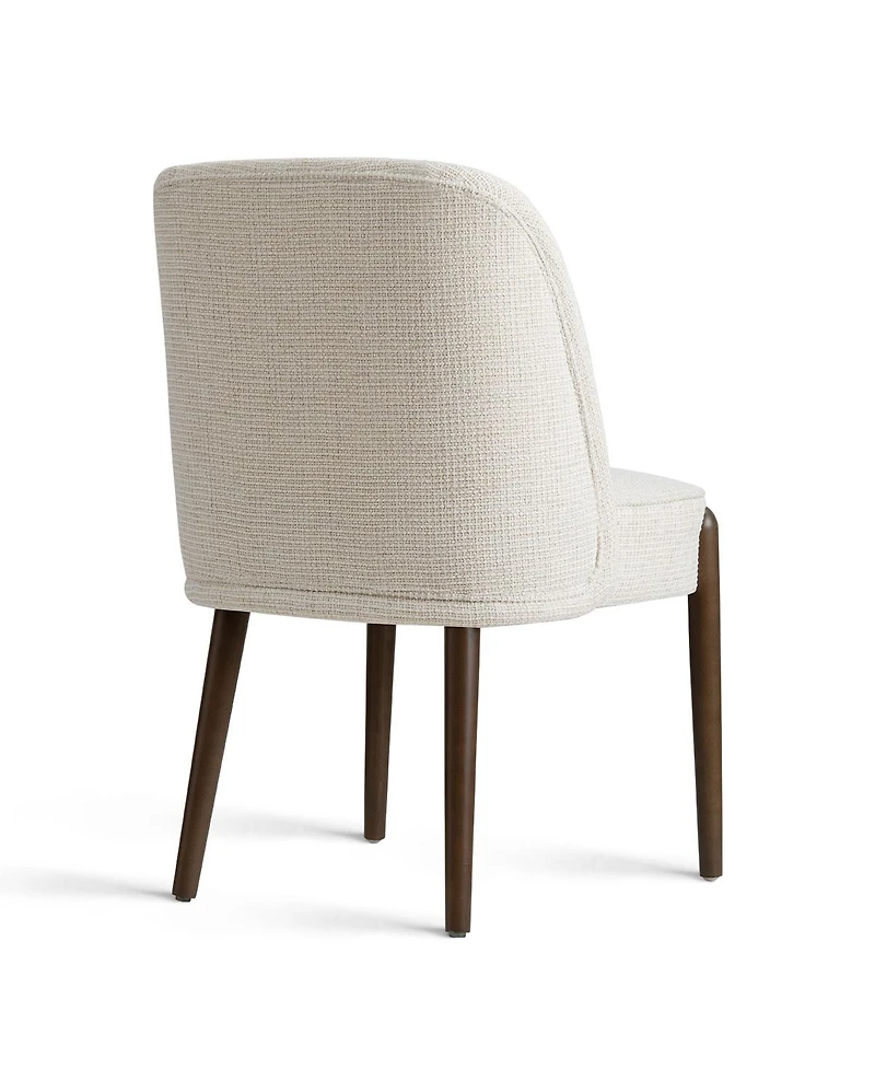 Maison Boucle Soft Fabric Dining Chairs Set of 2, Solid Wood Legs, Thick Seat