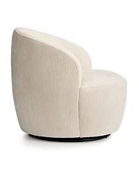 Maison Boucle Modern Swivel Barrel Accent Chair, Upholstered Lounge 1 Piece