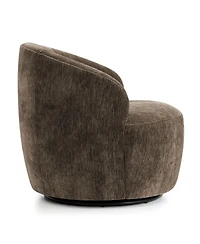 Maison Boucle Modern Swivel Barrel Accent Chair, Upholstered Lounge 1 Piece