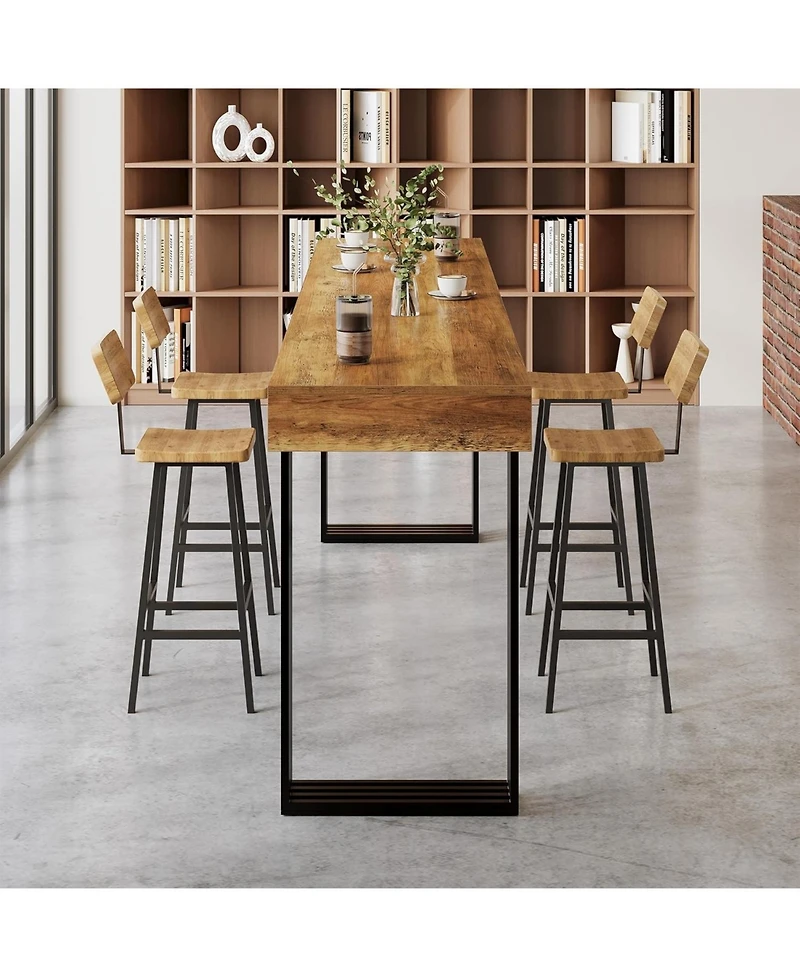 Tribesigns 63" Long Bar Table, 39.37" High Top Pub Table with Metal Frame, Industrial Counter Height Table