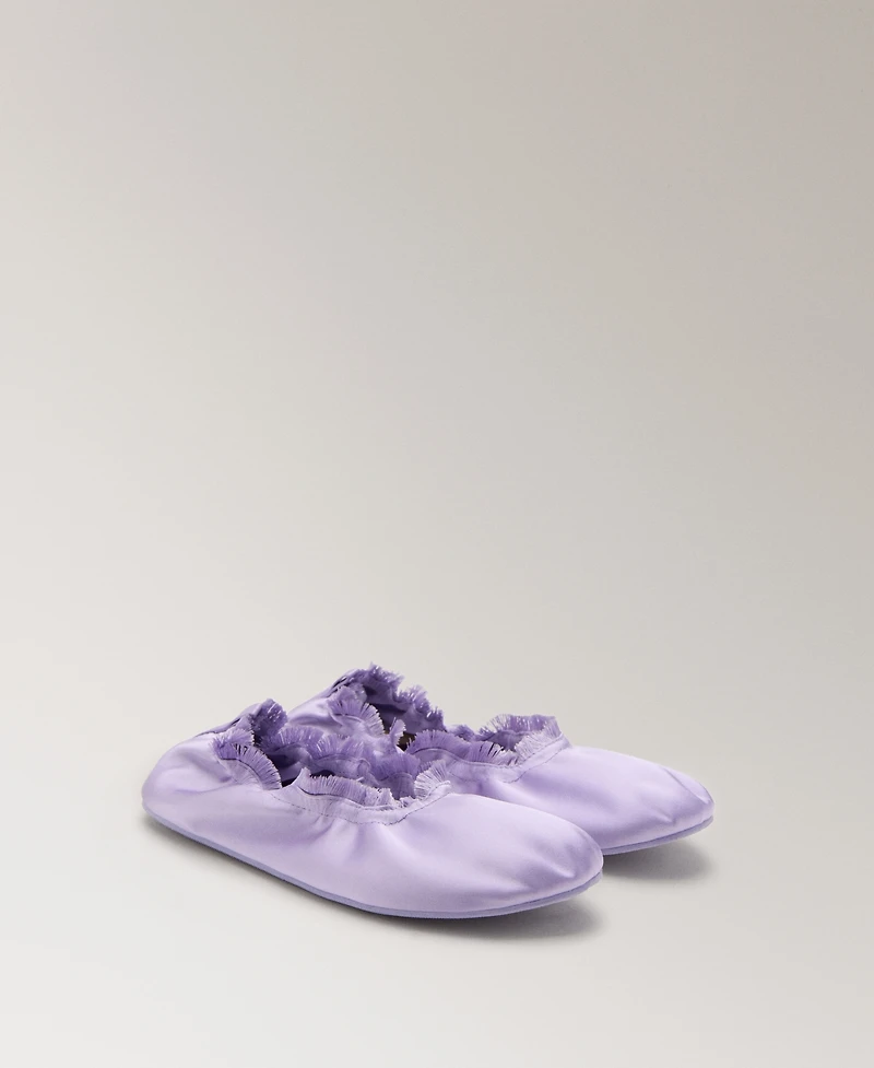 Mango Women's Elastic Satin Ballet Flats