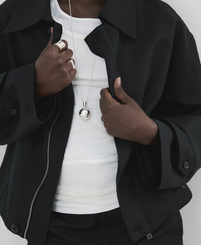 Mango Women's Zipper Cotton Jacket