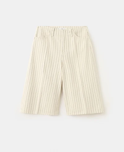 Mango Women's Mid-Rise Striped Bermuda Shorts