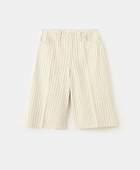 Mango Women's Mid-Rise Striped Bermuda Shorts