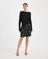 Mango Women's Lyocell Polka Dot Shorts