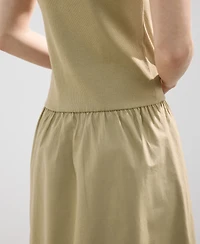 Mango Women's Contrast-Bodice Dress