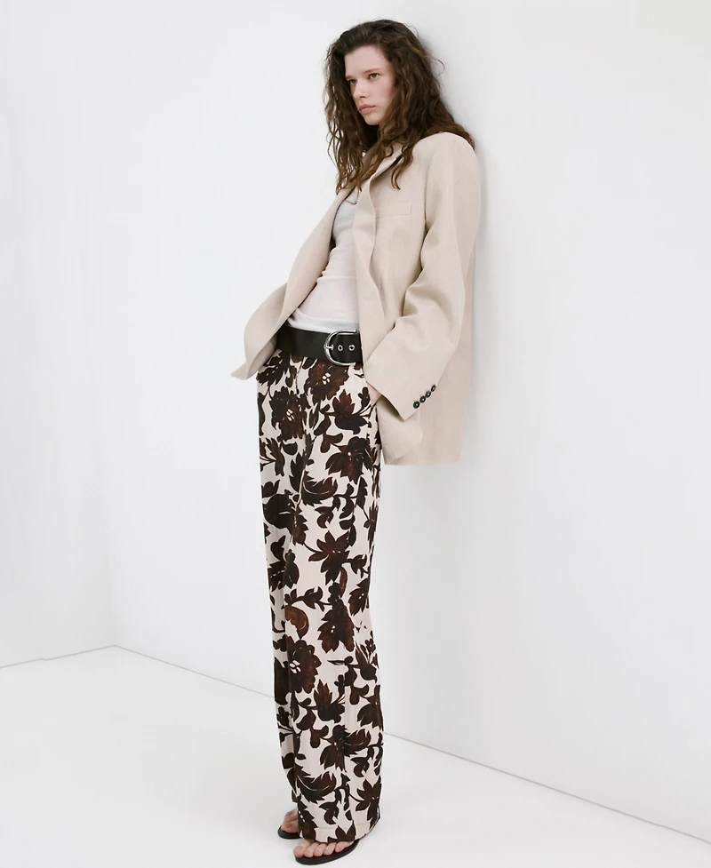 Mango Women's Floral Print Pants