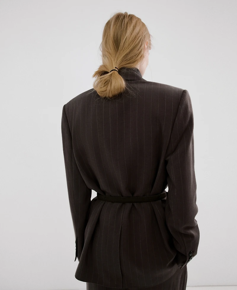 Mango Women's Pinstripe Suit Blazer