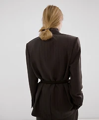 Mango Women's Pinstripe Suit Blazer
