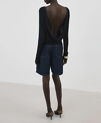 Mango Women's High-Waist Straight-Fit Denim Shorts